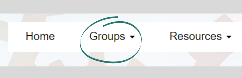 Image of menu bar that shows the Home, Groups, and Resources tabs