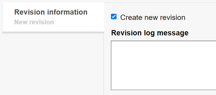 Under "revision log message" add information about the changes you made for tracking purposes
