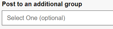 Optional: If desired you can post to an additional group by selecting from the dropdown. 